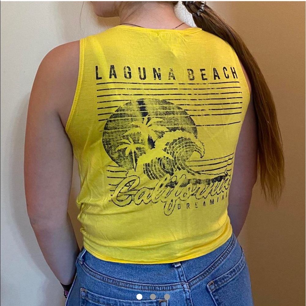 Yellow tank top / swim cover-up